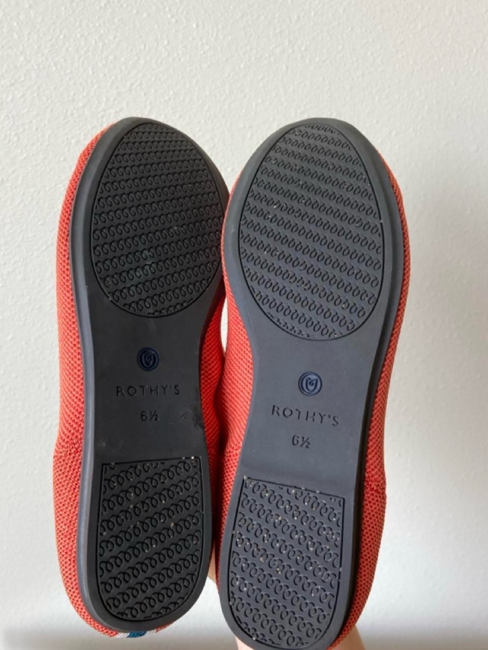 Rothy's The Flat Persimmon Marina Heel Stripe Round Toe Flat Slip On - Picture 6 of 6
